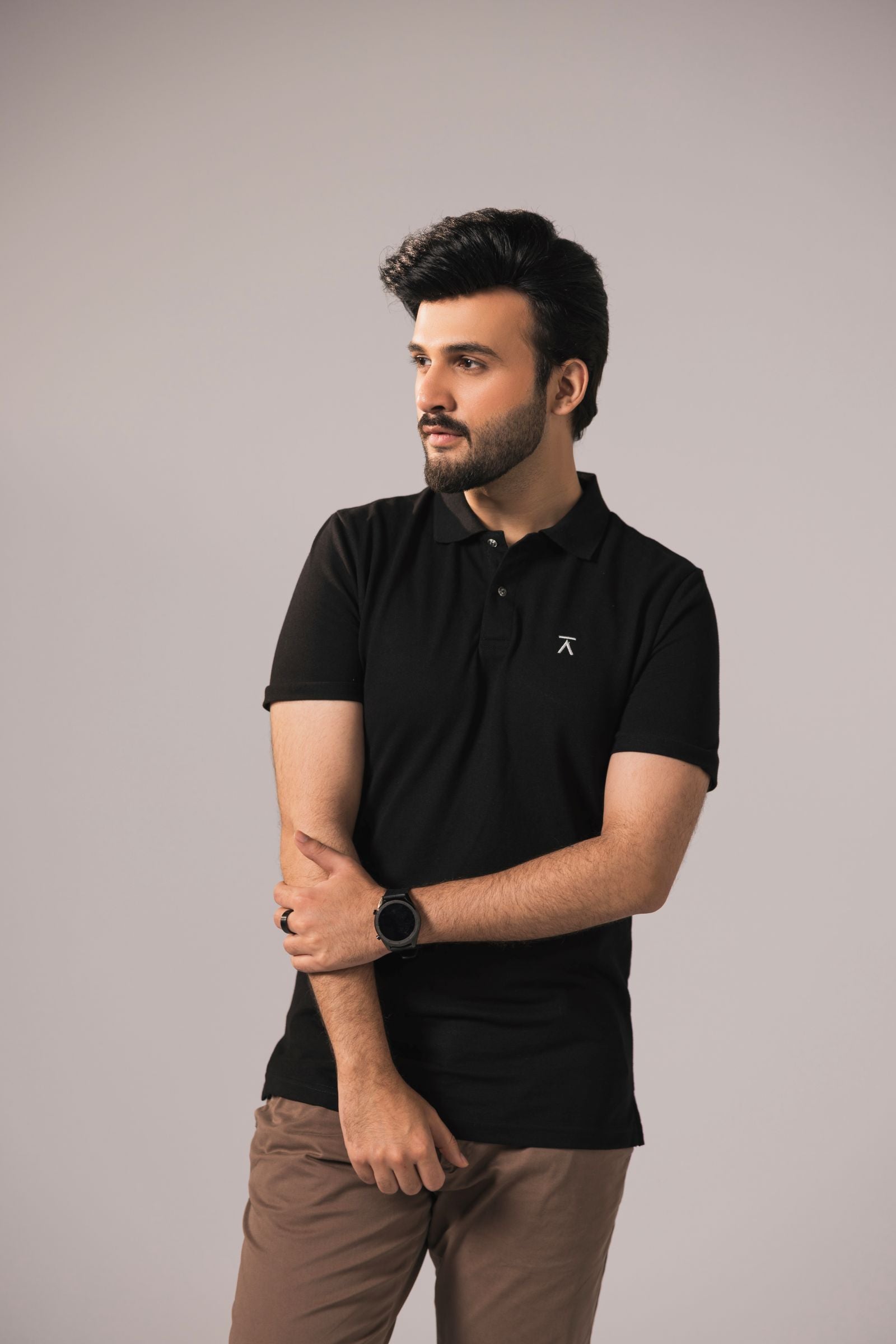 Men Basic Polo Shirt - Black