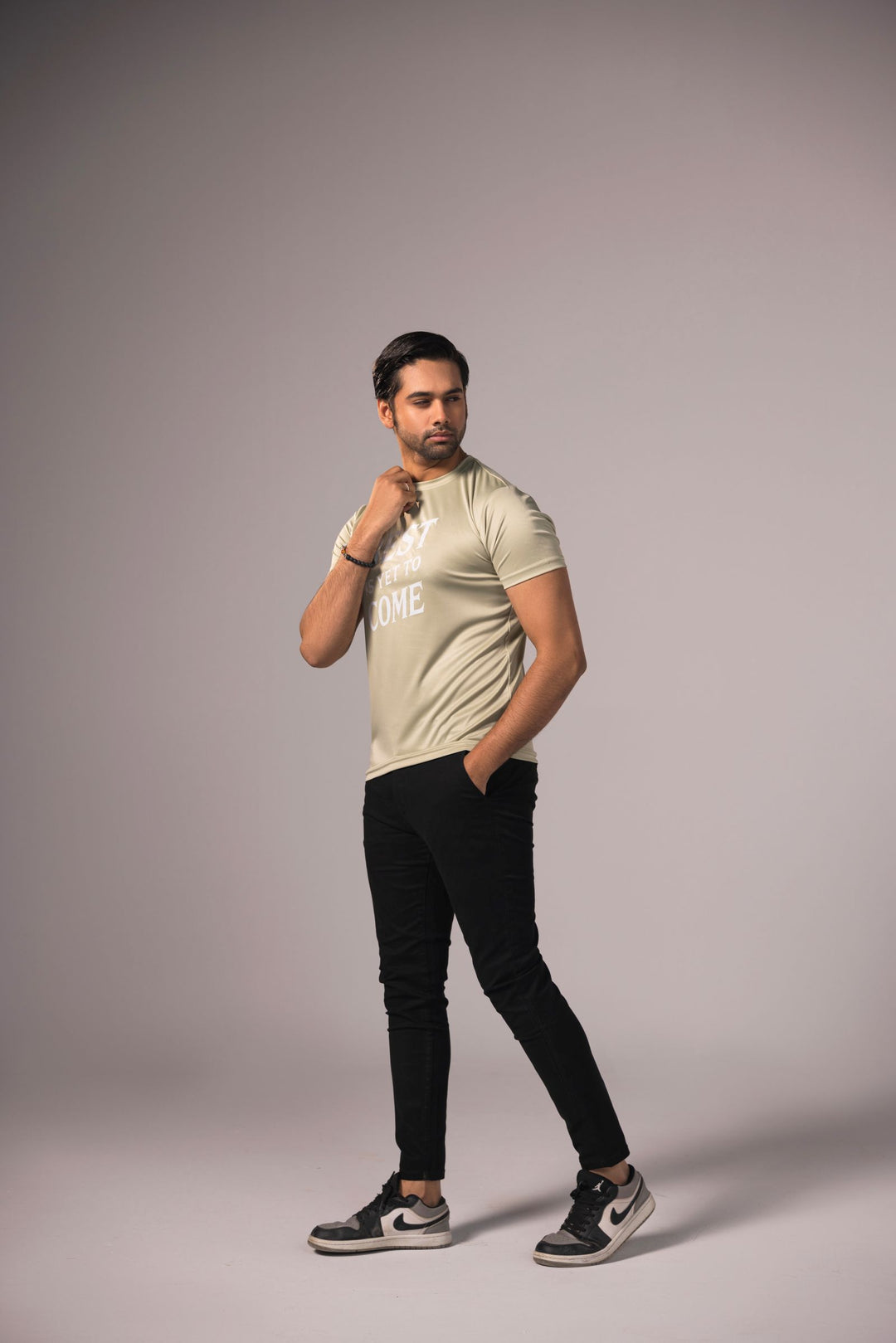Men Basic Graphic Tees - Beige