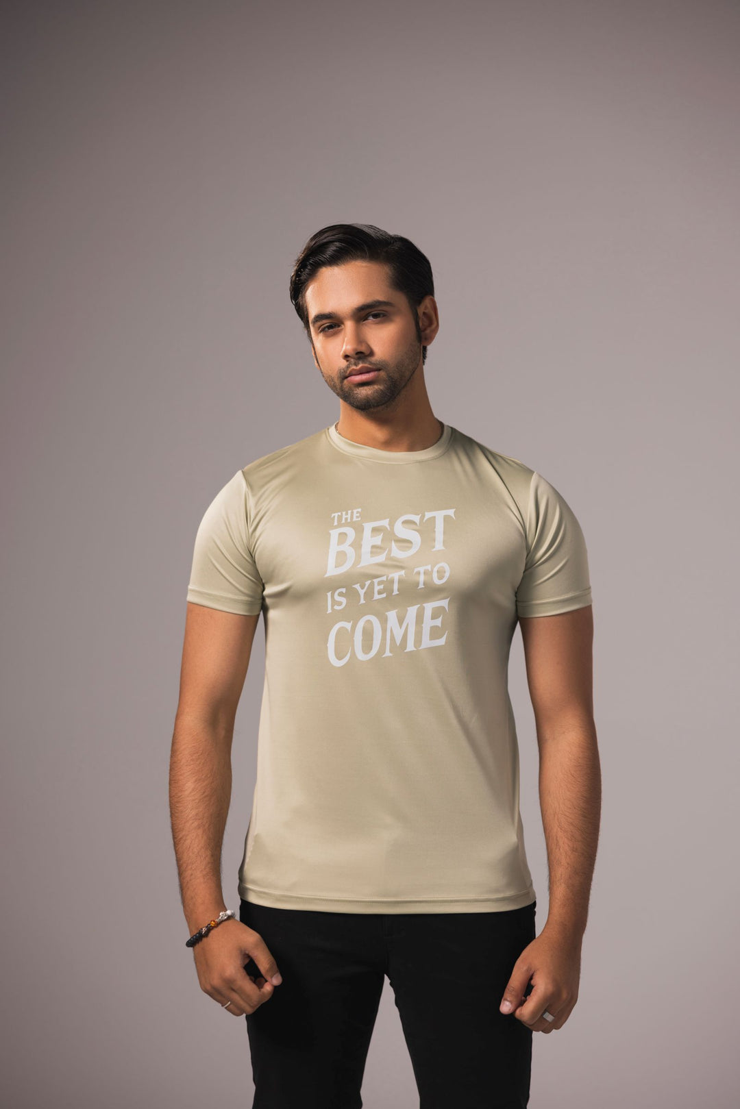 Men Basic Graphic Tees - Beige