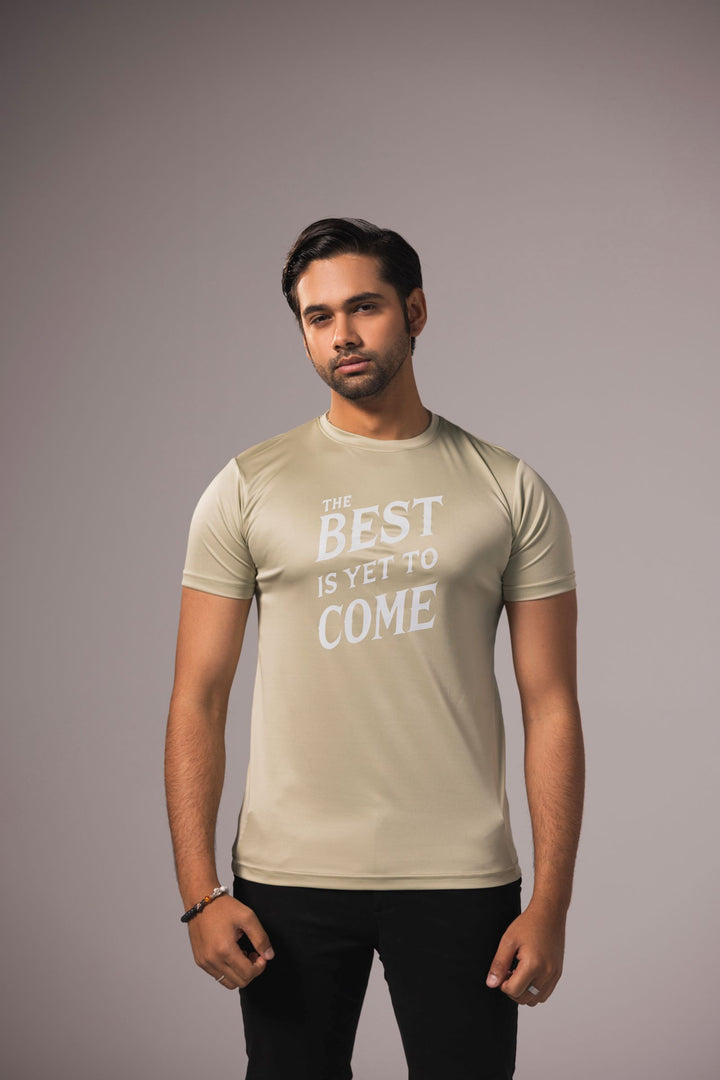 Men Basic Graphic Tees - Beige
