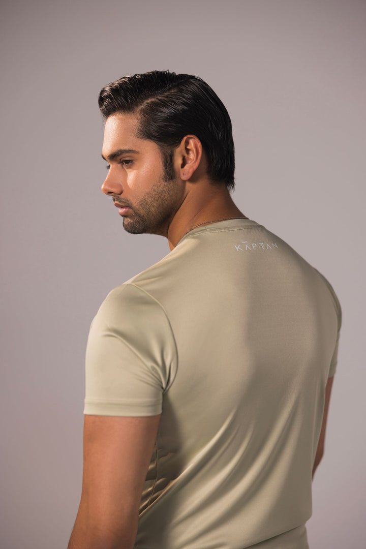 Men Basic Graphic Tees - Beige