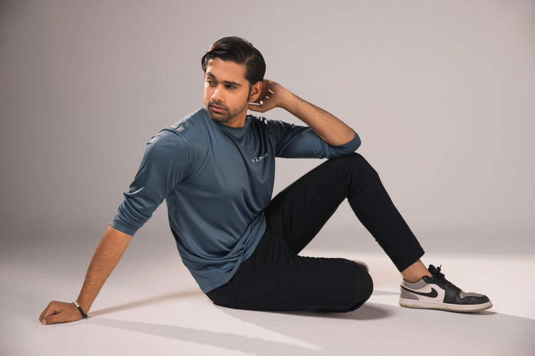 Men Long Sleeve T-Shirt - Teal