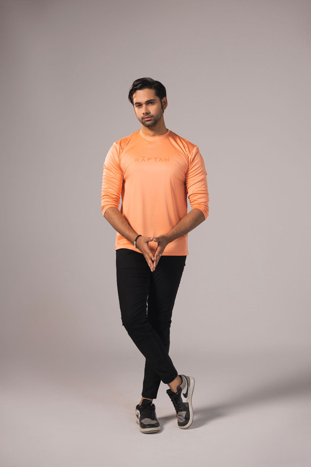 Men Long Sleeve T-Shirt - Peach
