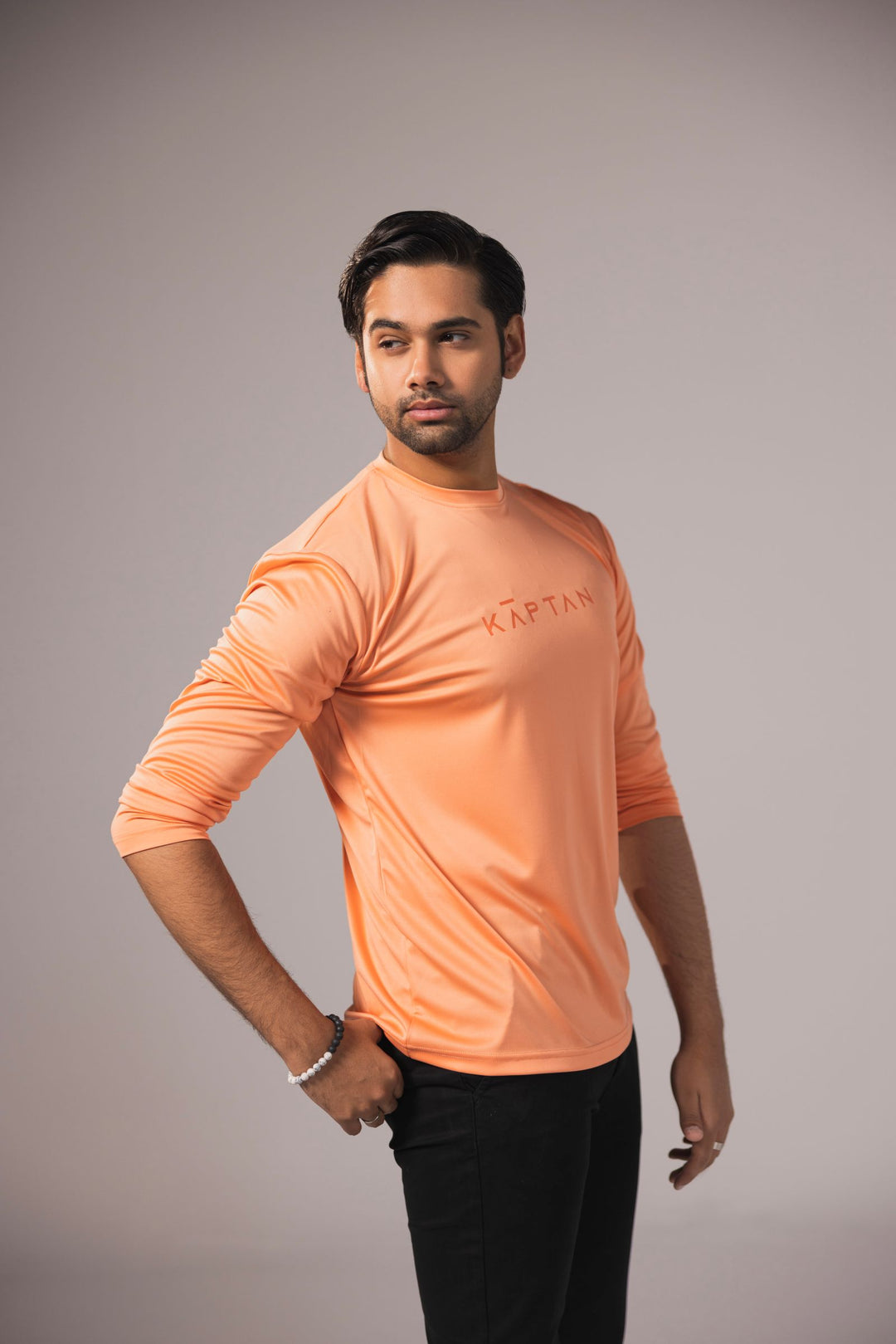 Men Long Sleeve T-Shirt - Peach