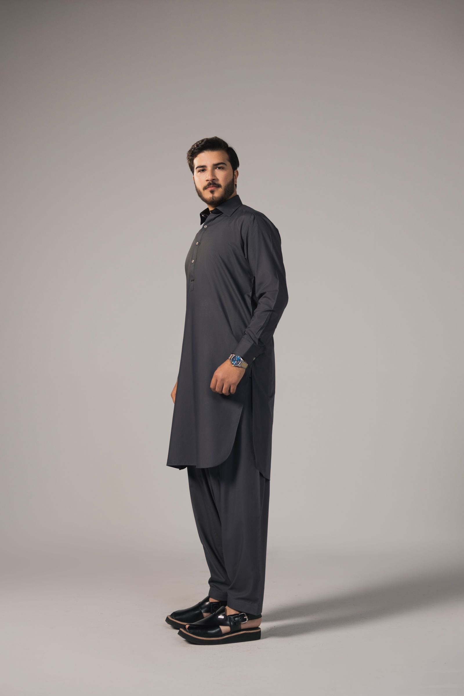 Regal Ease - Dark Grey Shalwar Kameez