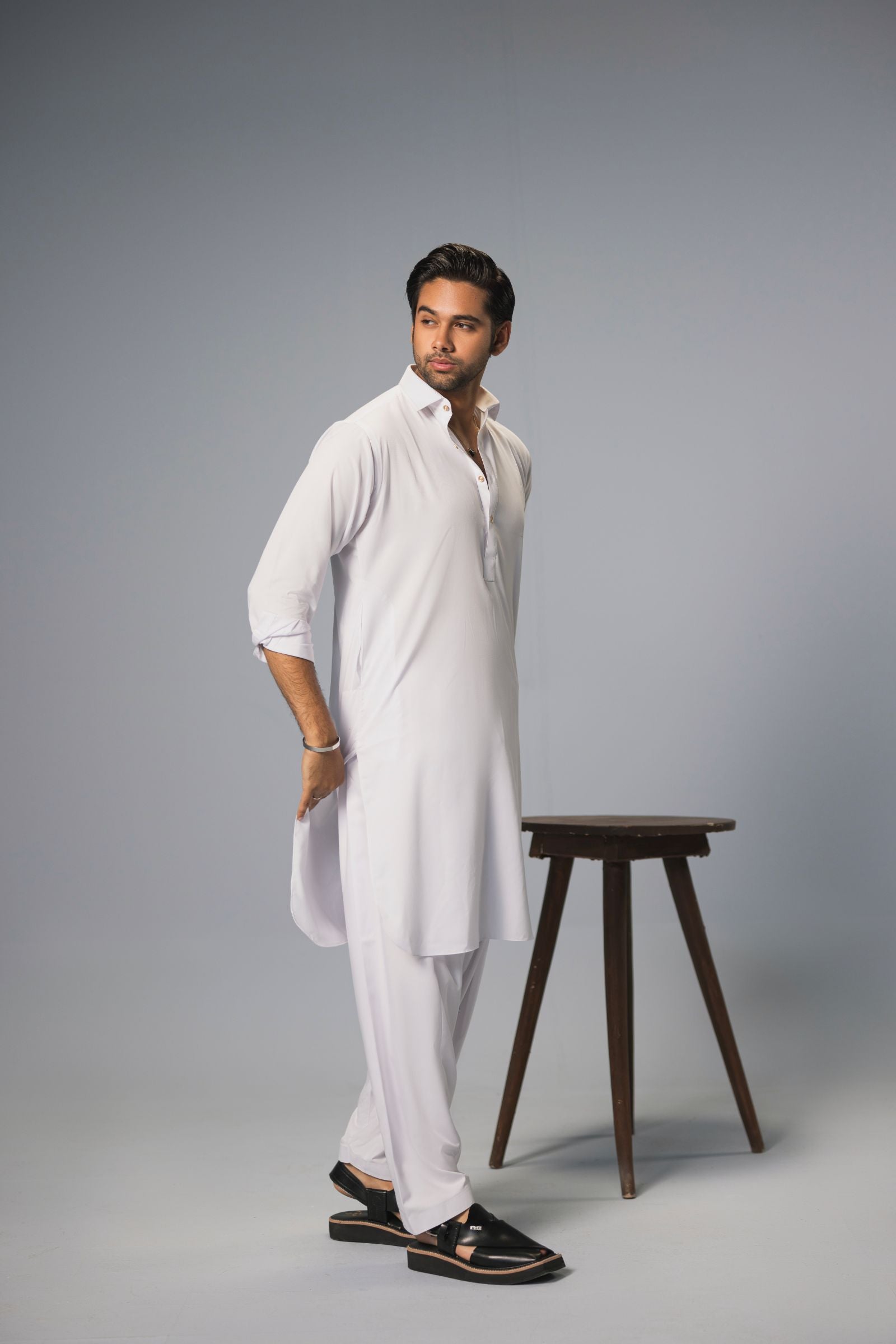 Bamboo Luxe - White Shalwar Kameez