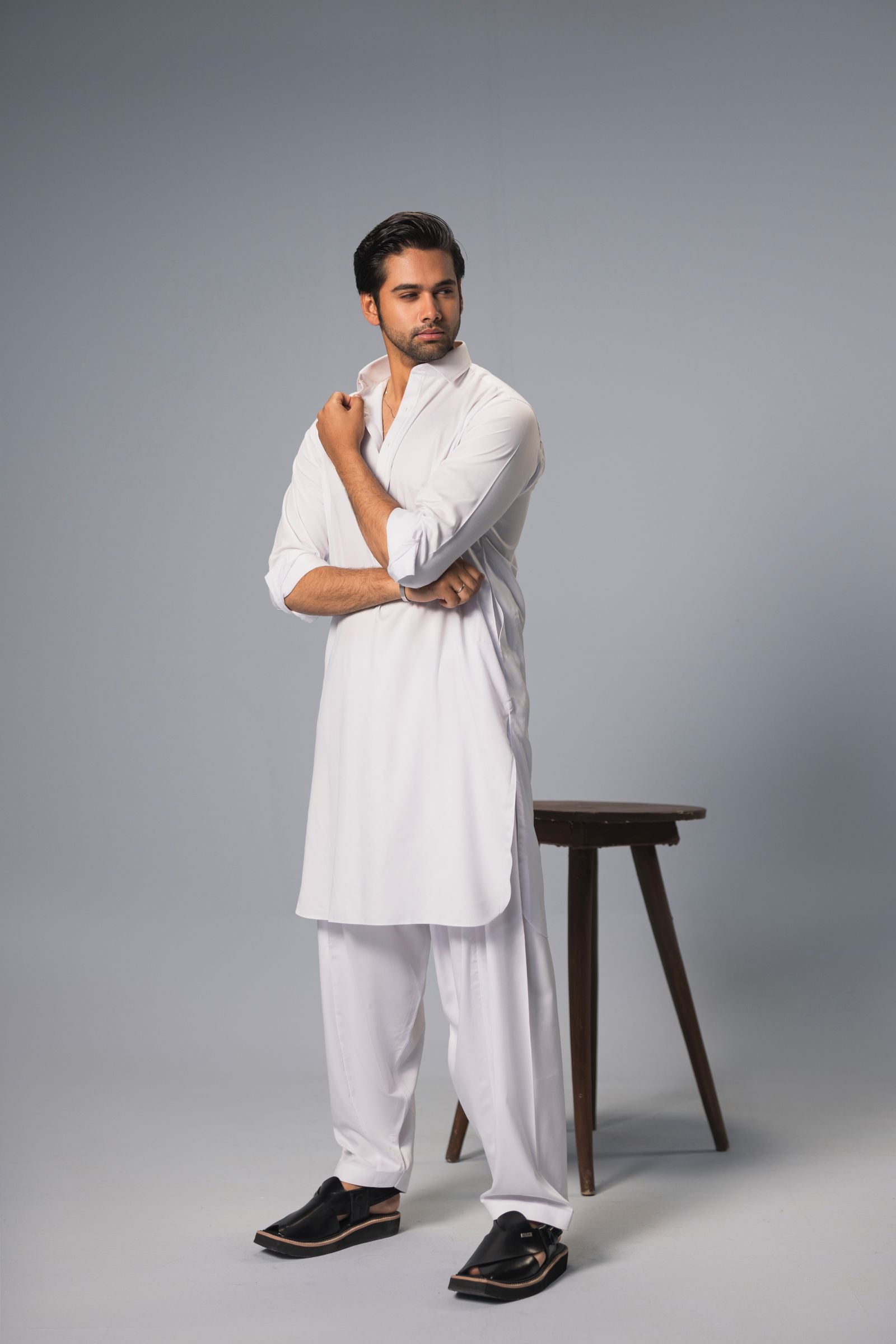 Bamboo Luxe - White Shalwar Kameez