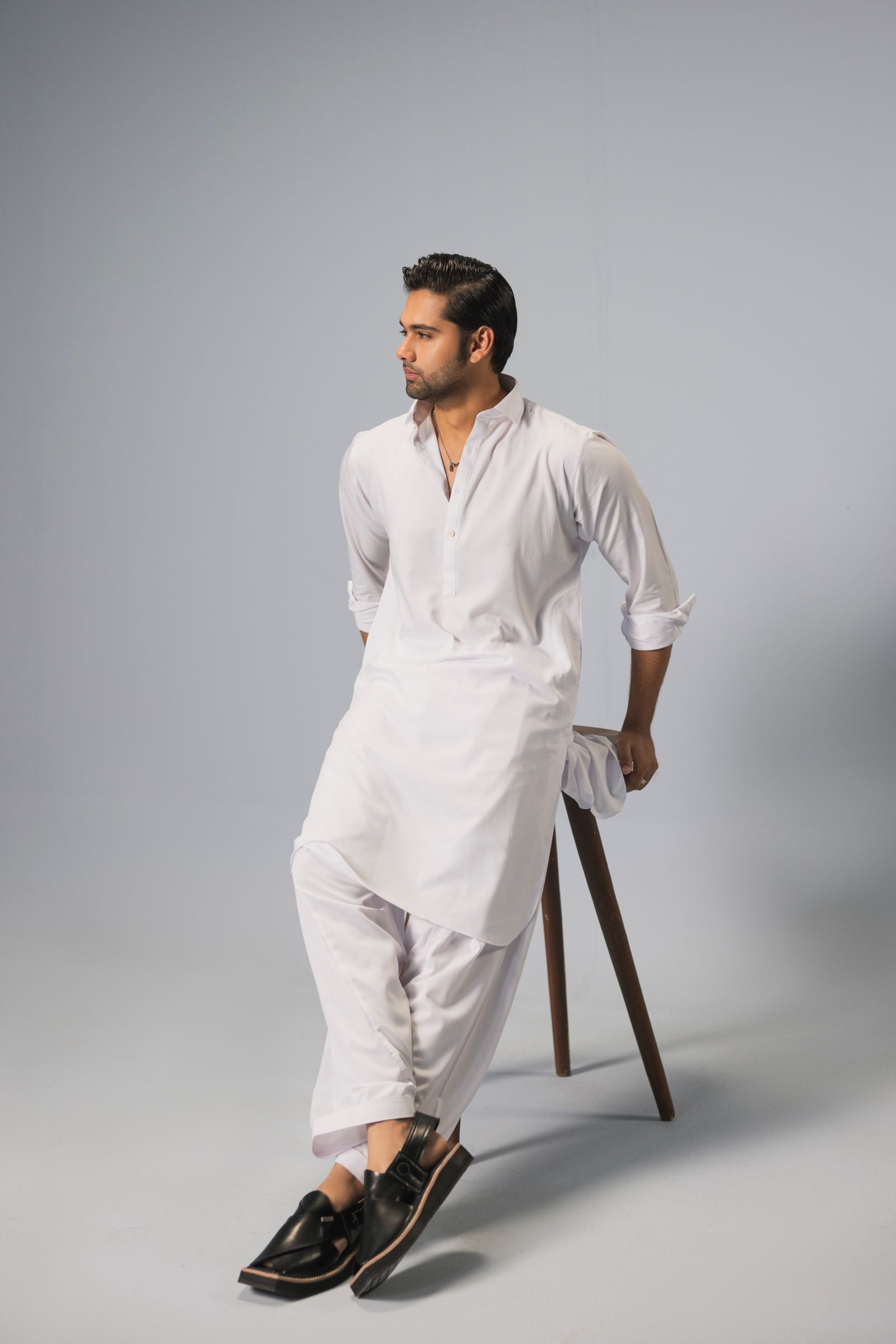 Bamboo Luxe - White Shalwar Kameez