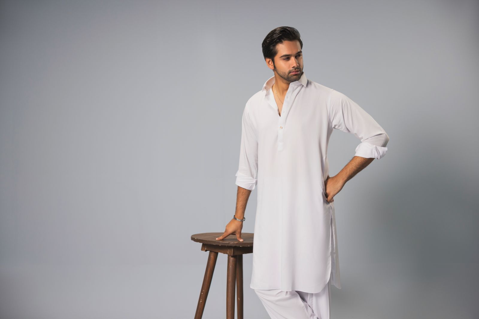 Bamboo Luxe - White Shalwar Kameez