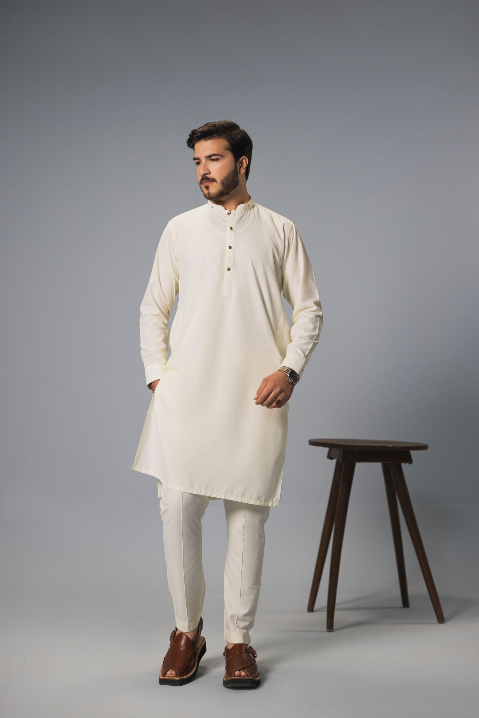 Urban Drape - Cream Color Kurta Trouser