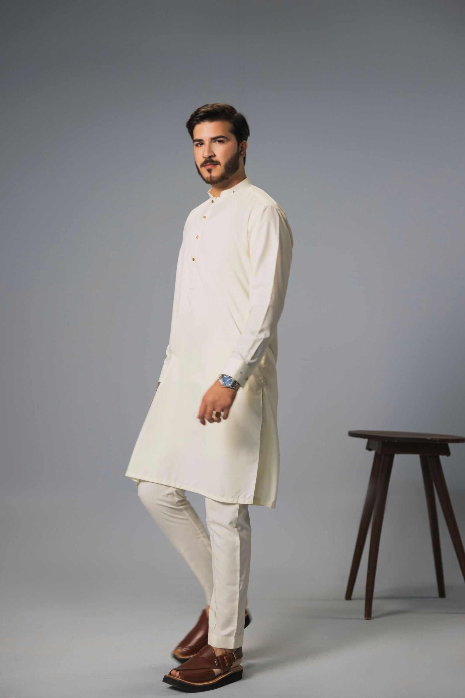 Urban Drape - Cream Color Kurta Trouser