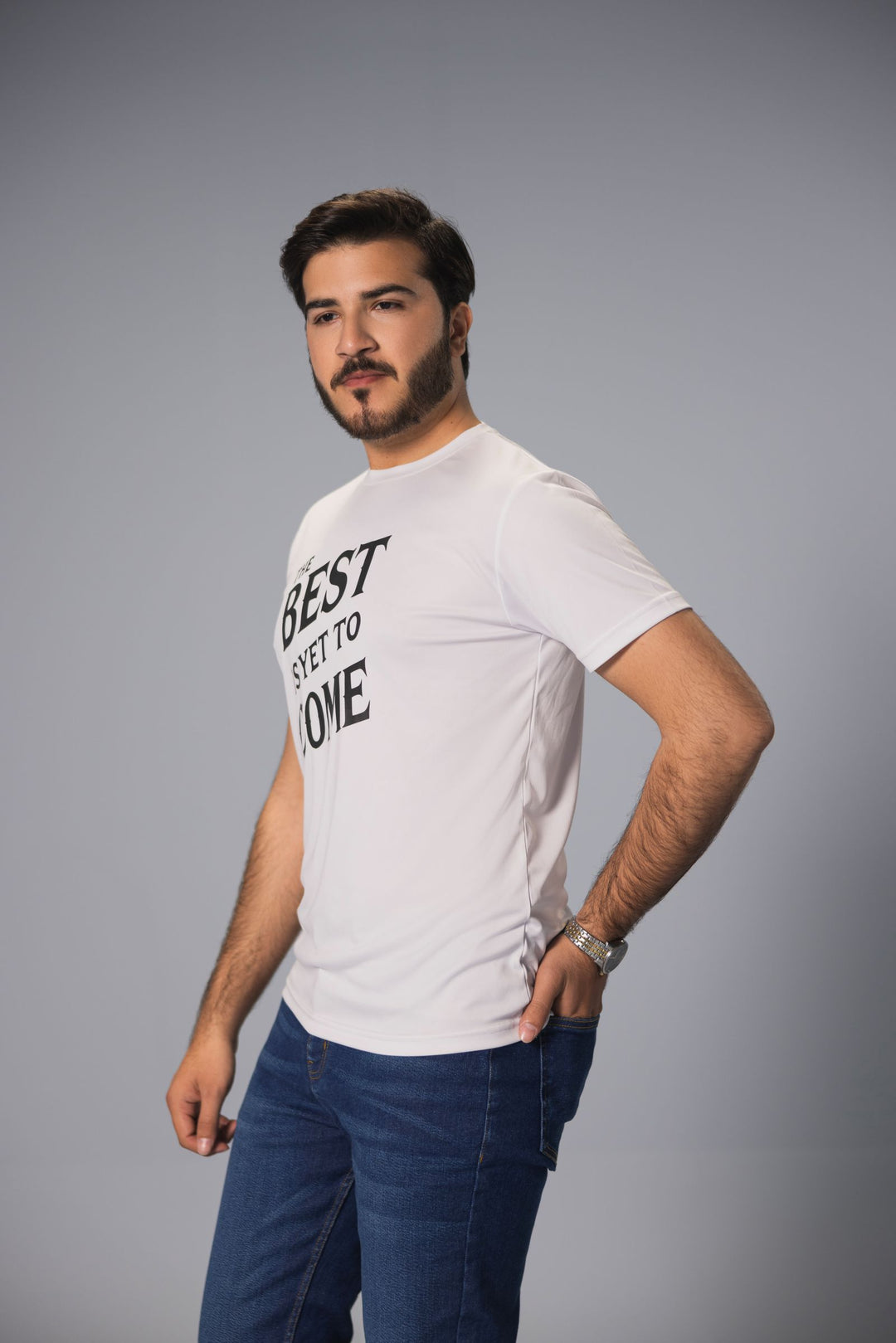 Men Basic Graphic Tees - White