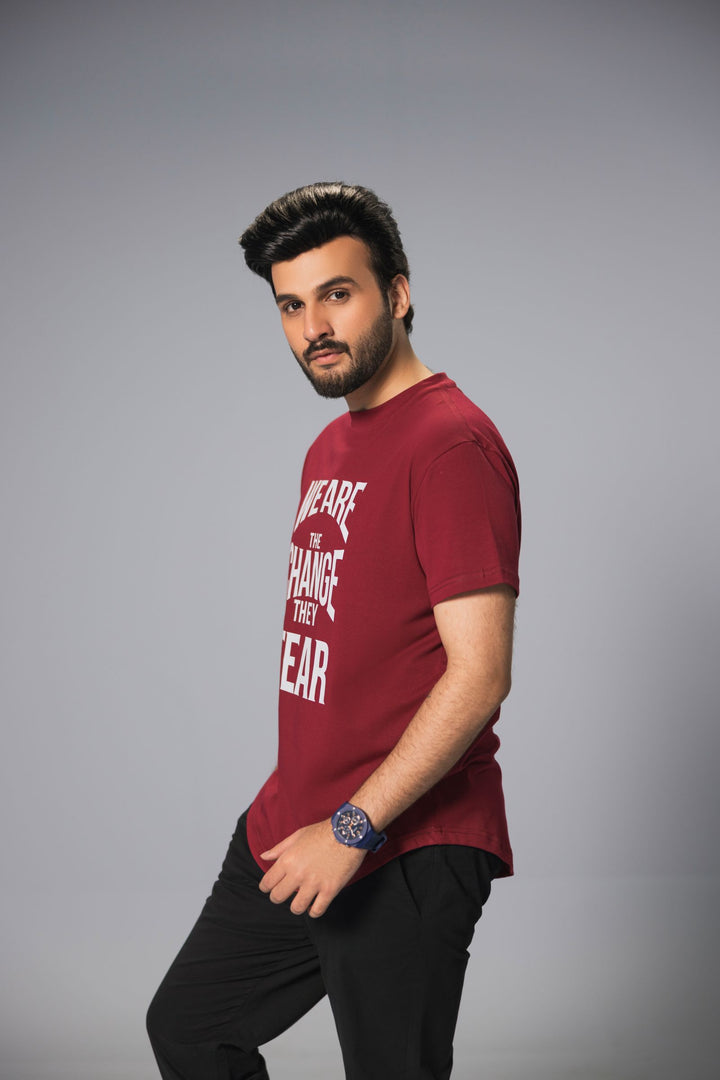 Men Premium Graphic Tees - Maroon