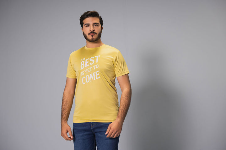 Men Basic Graphic Tees - Light Tan