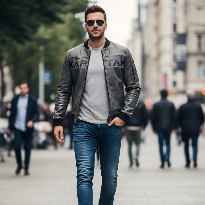 Iron Edge Bomber Jacket - Charcoal grey | Kaptan