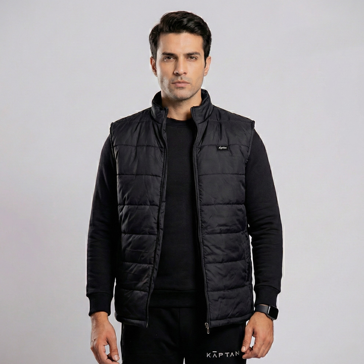 Men's Puffer Vest - Black | Kaptan