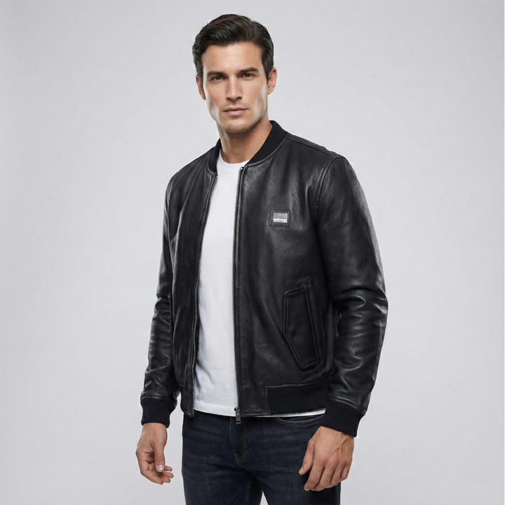 Denver Leather Bomber Jacket