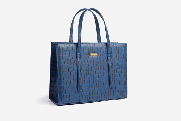 Croc Luxe Tote - Blue