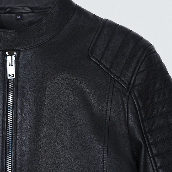 Black Biker Style Leather Jacket