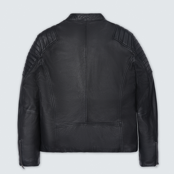 Black Biker Style Leather Jacket