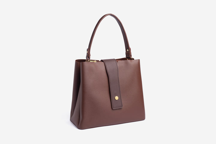 Verona Flip Tote Bag - Chocolate