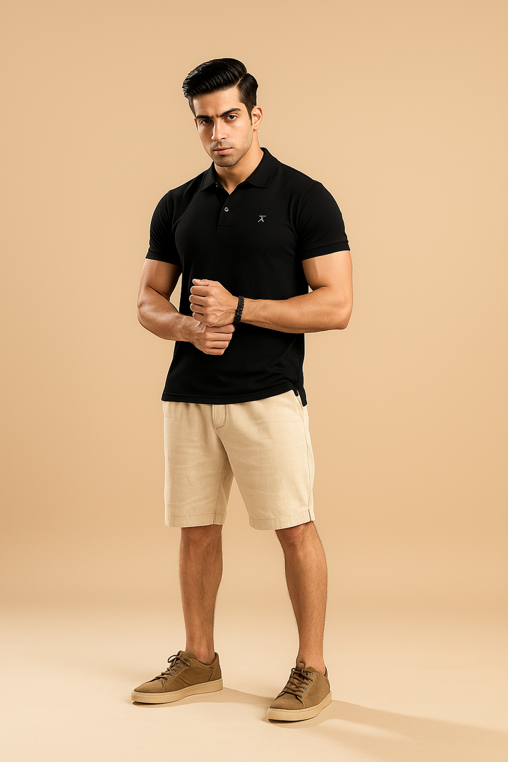 Men Basic Polo Shirt - Black