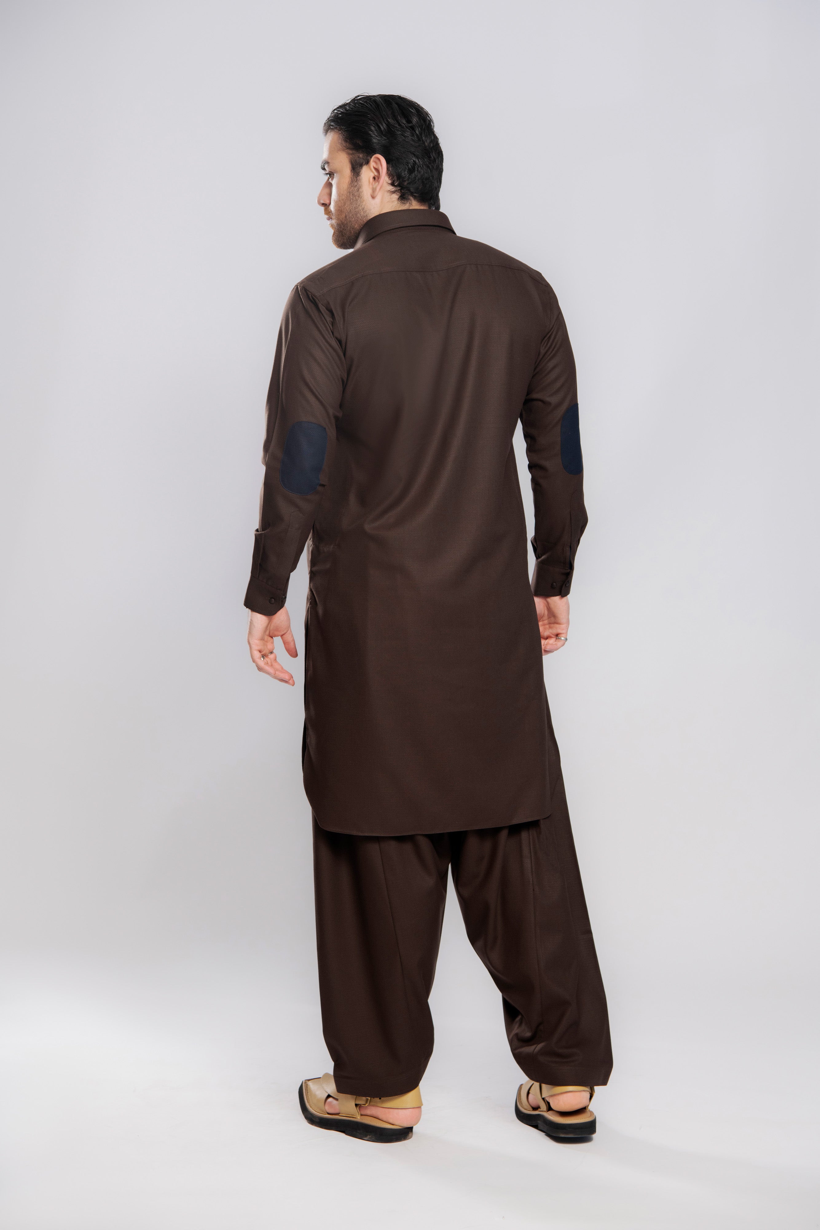 Winter Weave Shalwar Kameez - Chocolate| Kaptan