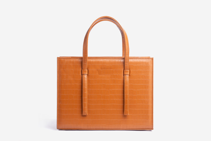 Croc Luxe Tote - Tan
