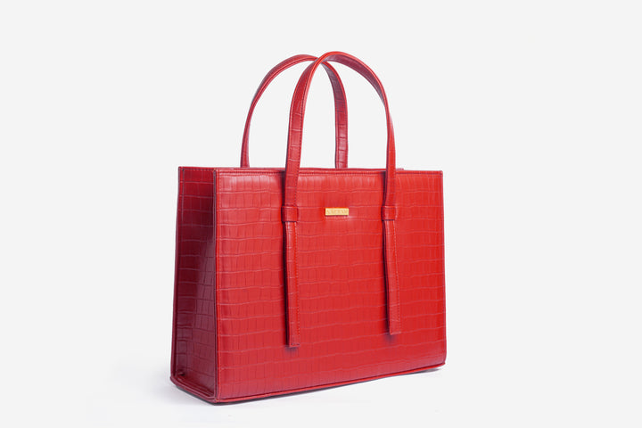 Croc Luxe Tote - Red