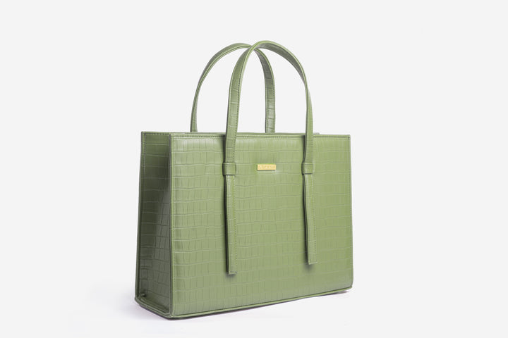 Croc Luxe Tote - Sage Green