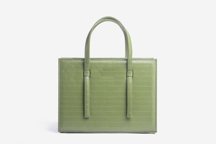 Croc Luxe Tote - Sage Green