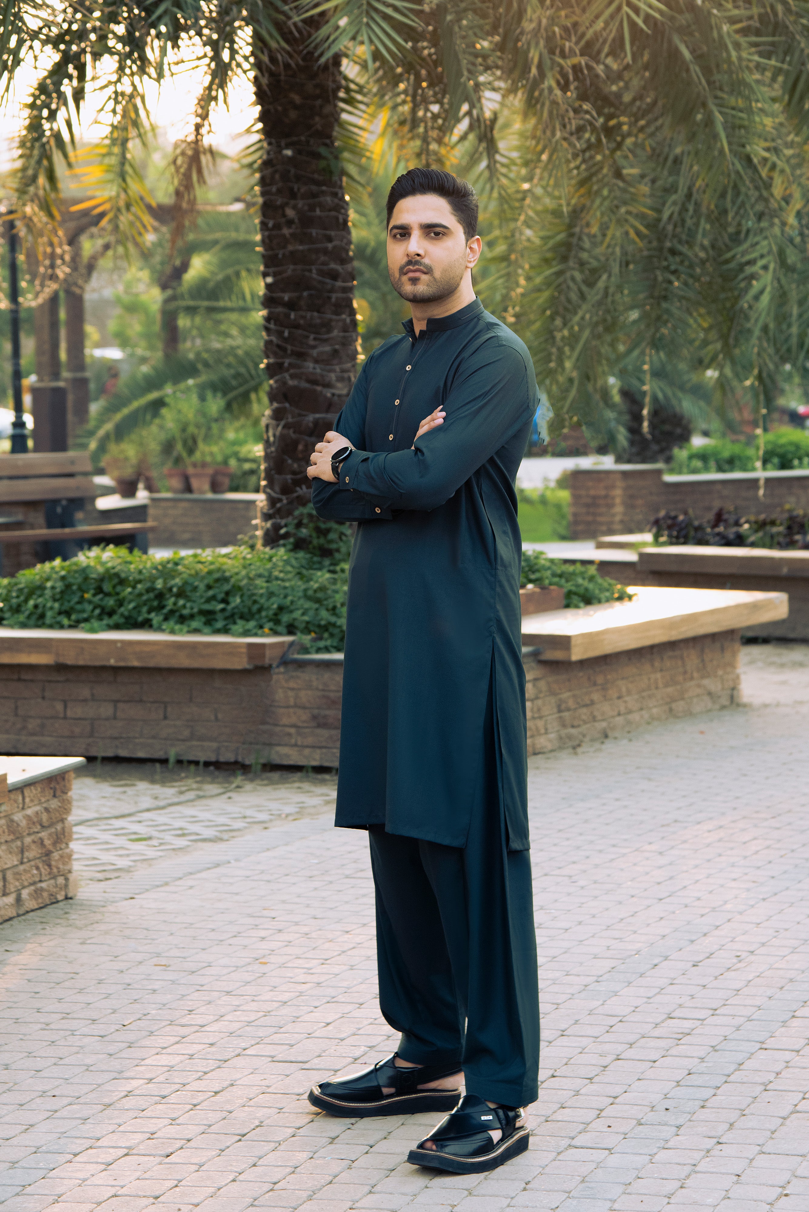 Subtle Frost Shalwar Kameez - Teal | Kaptan