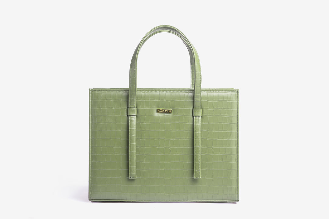 Croc Luxe Tote - Sage Green