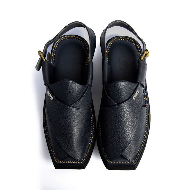 Walkway - Luxurious Grain Leather Kaptan Chappal (Blue)