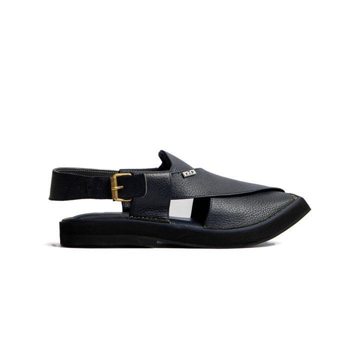 Walkway - Luxurious Grain Leather Kaptan Chappal (Blue)
