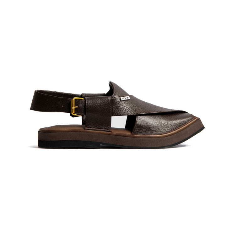 Walkway - Luxurious Grain Leather Kaptan Chappal (Brown)