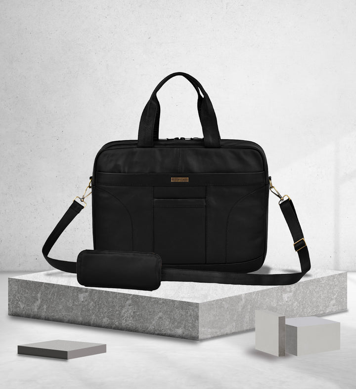 Executive Jet Black Laptop Bag