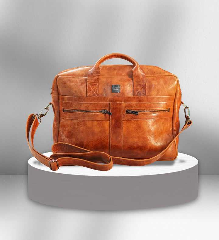 Vintage Executive Leather Briefcase - HAZEL