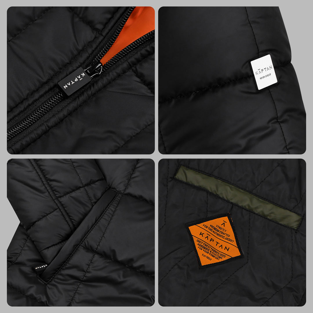 Mens Puffer Jacket Black | Kaptan