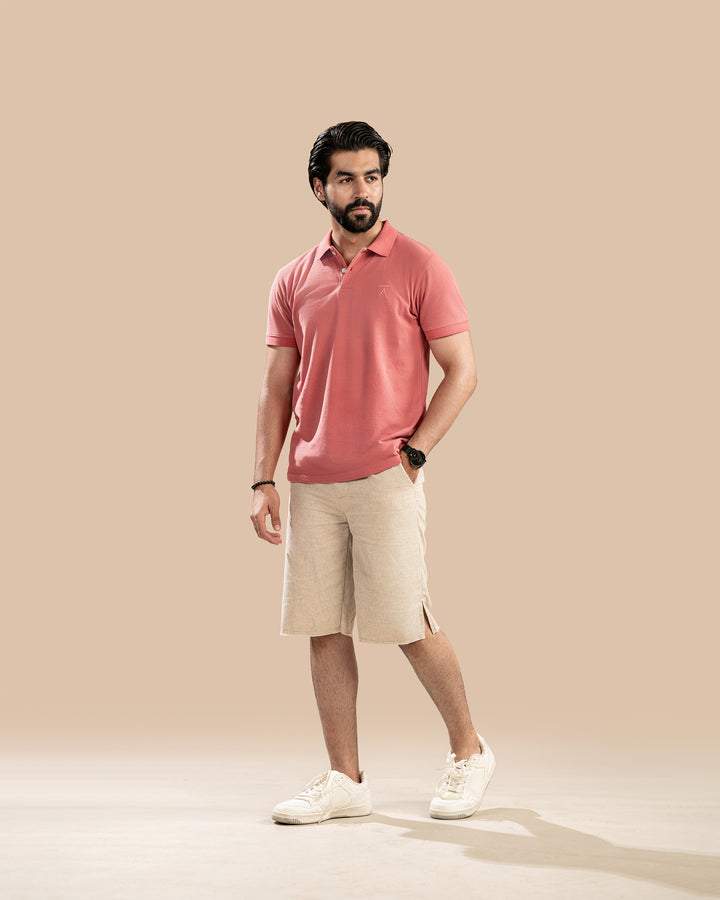 Salmon Pink Basic Polo