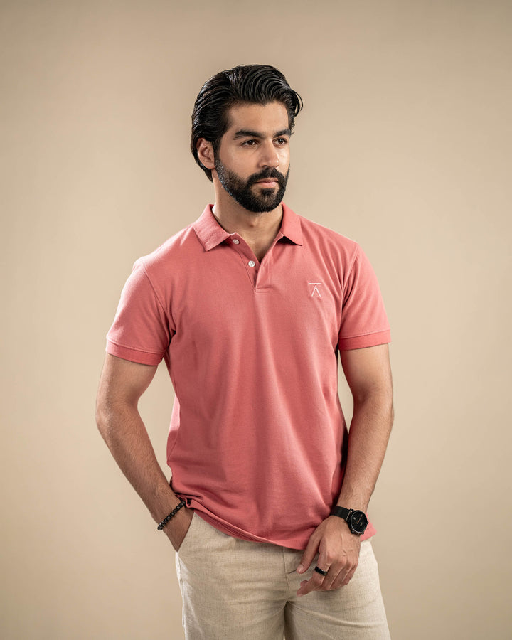 Salmon Pink Basic Polo
