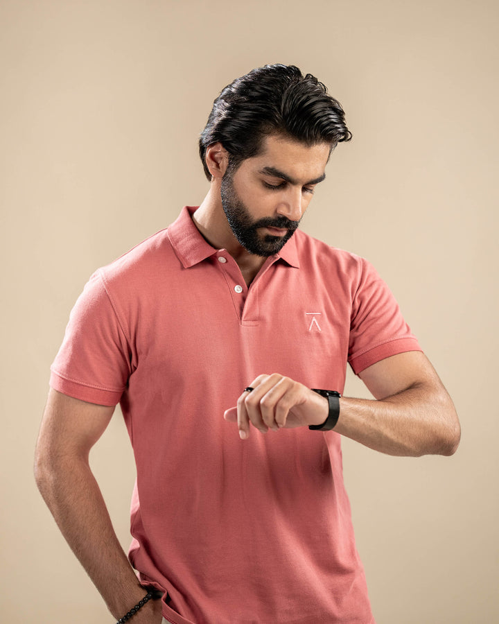 Salmon Pink Basic Polo