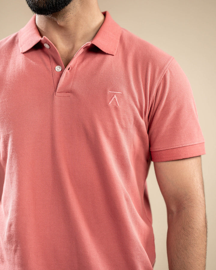 Salmon Pink Basic Polo