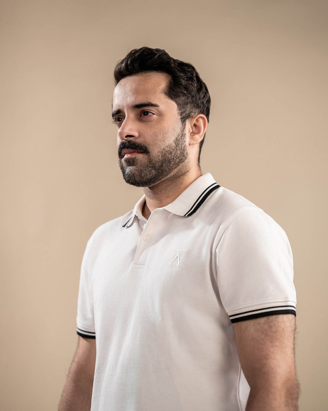 White with Black Tipping Polo