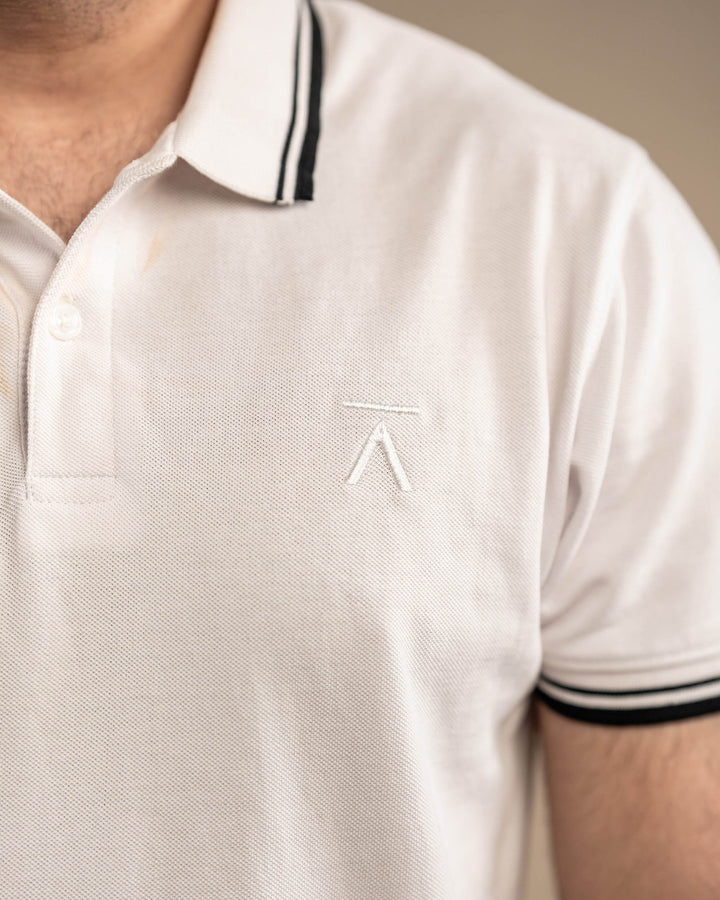 White with Black Tipping Polo