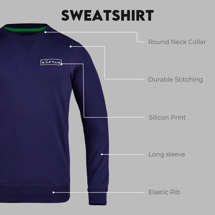 Leeds Sweatshirt Navy Blue | Kaptan