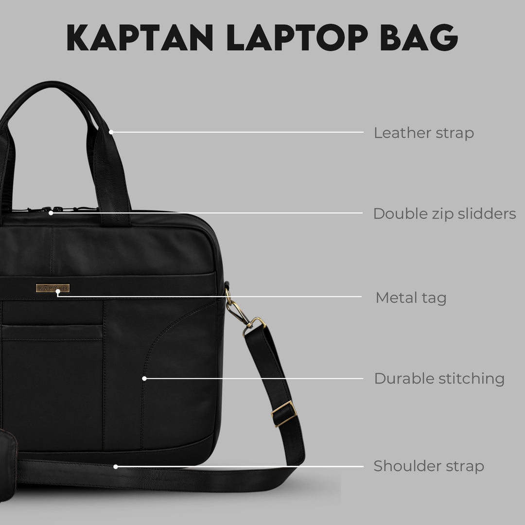 Executive Jet Black Laptop Bag