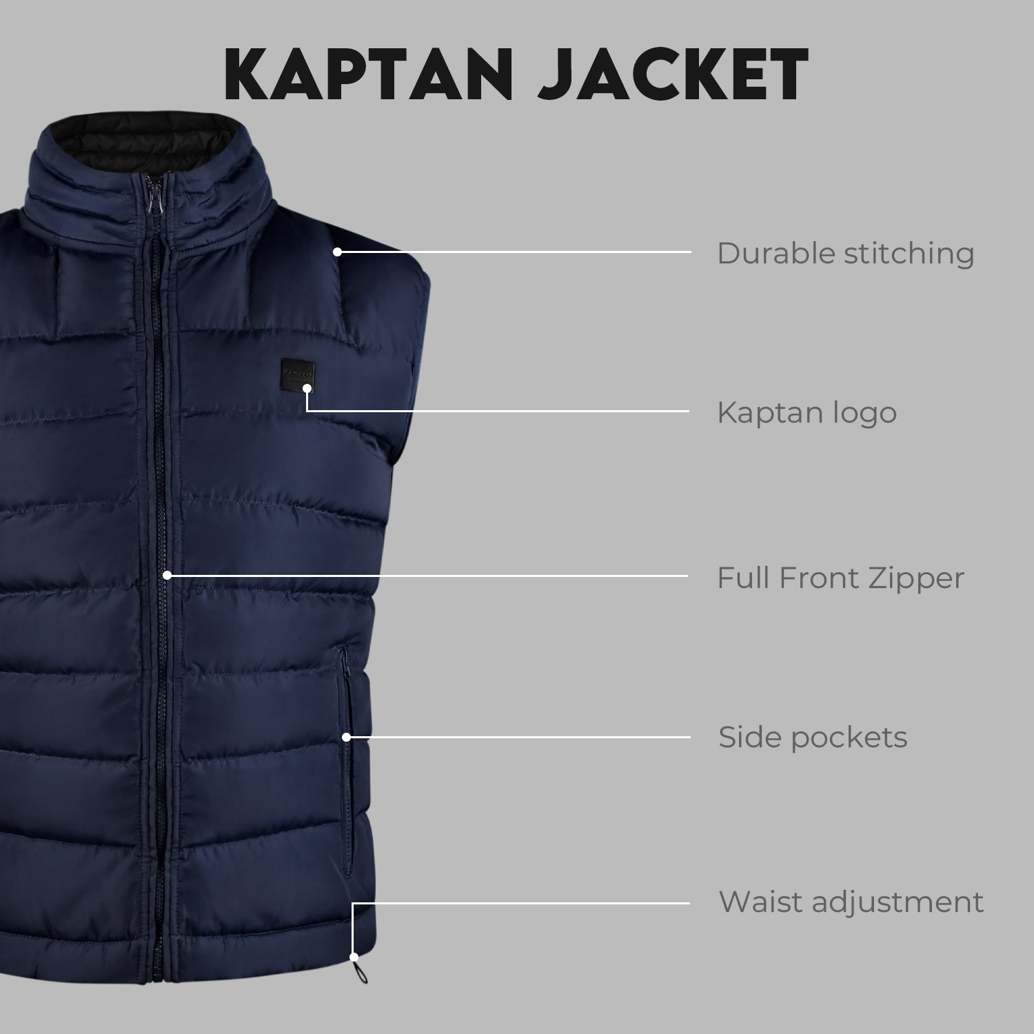 Midnight Navy Puffy Vest | Kaptan