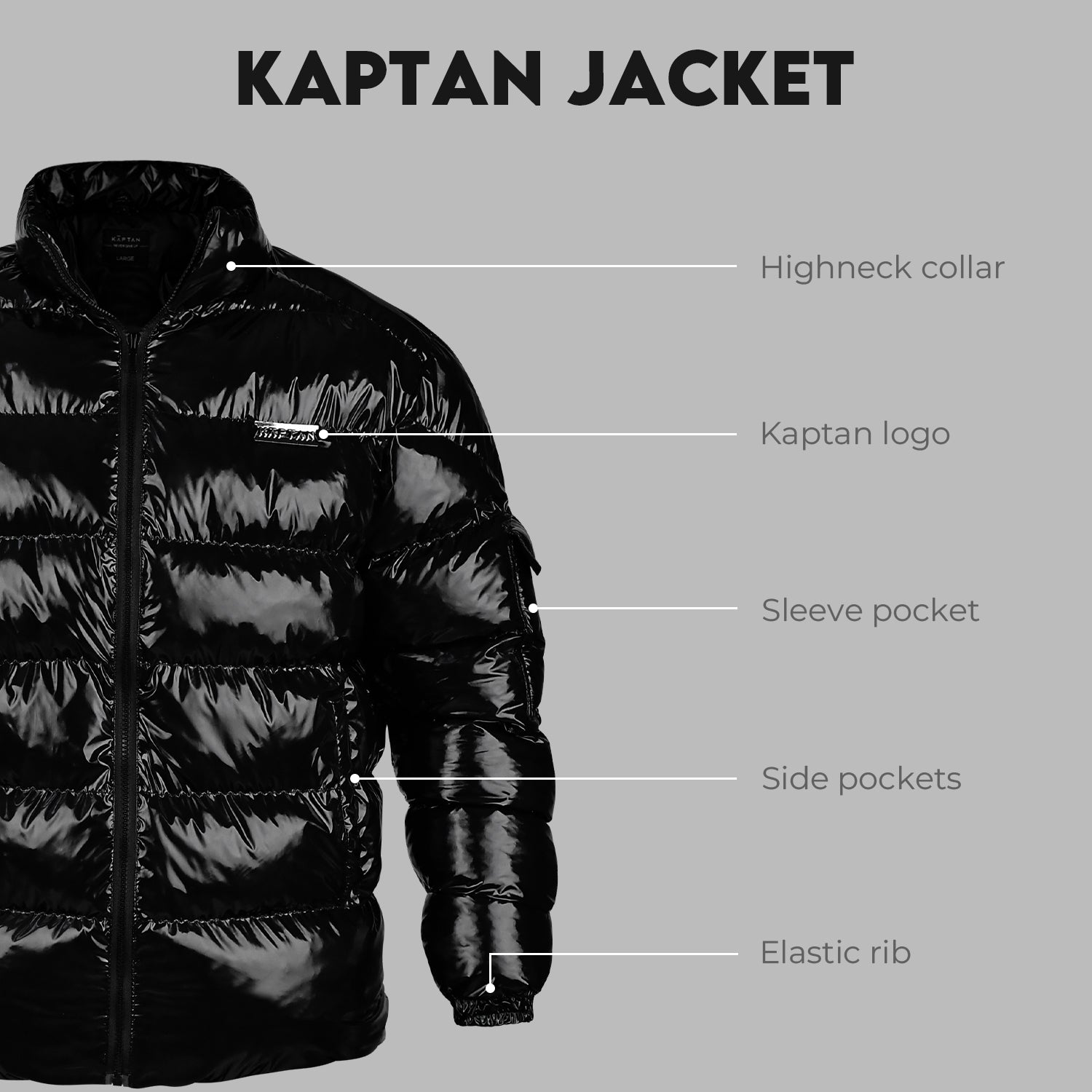 Men Jet Puffy Gloss Jacket | Kaptan