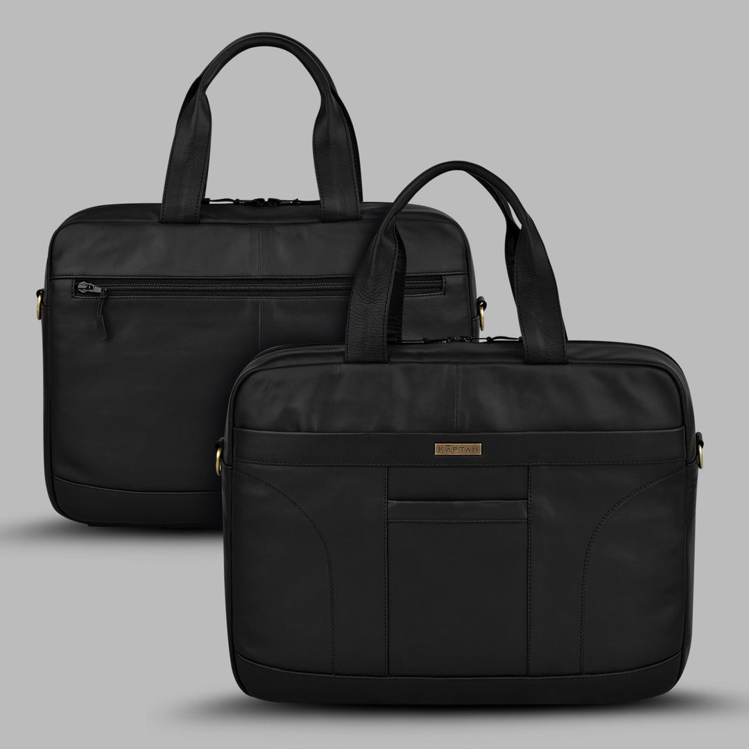 Executive Jet Black Laptop Bag